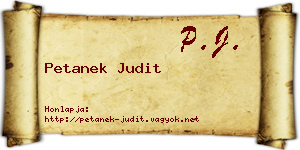 Petanek Judit névjegykártya